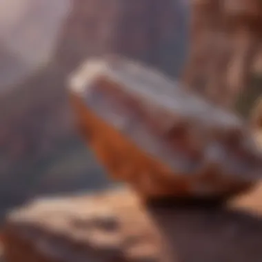 Close-up of the unique rock formations in the Grand Canyon