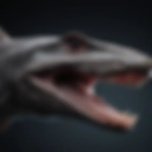 Goblin shark showcasing its distinctive elongated snout and unique jaw structure
