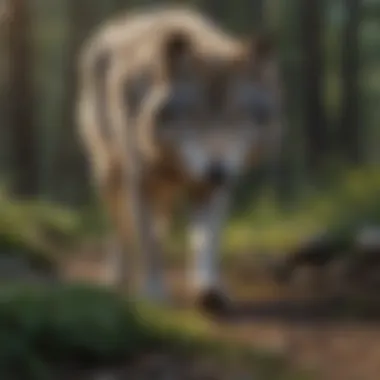 A gray wolf demonstrating its hunting adaptations in the wild