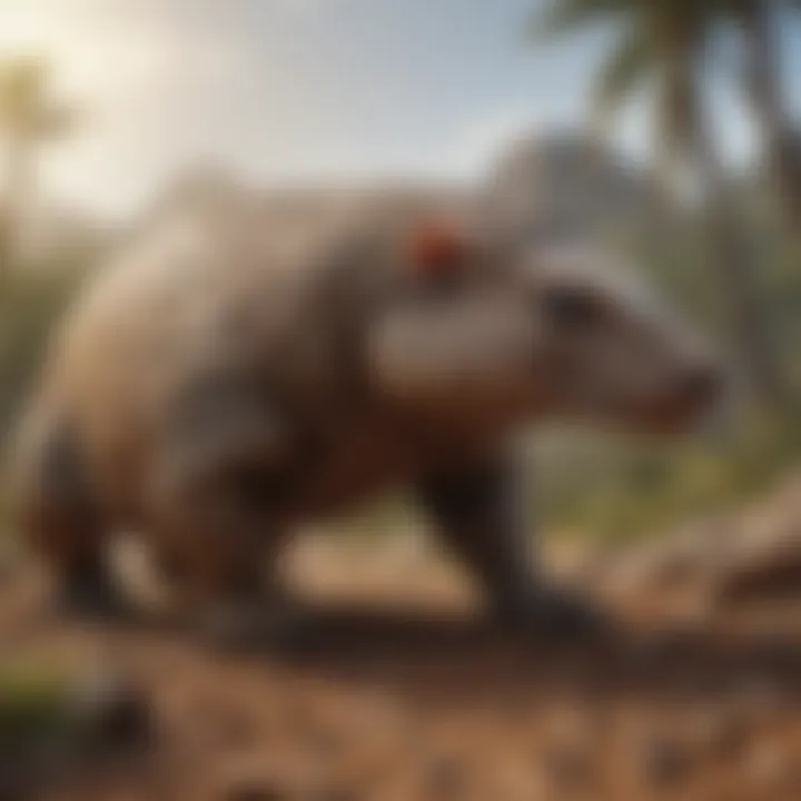 An illustration depicting the threats of habitat loss faced by pangolins in their natural environments.