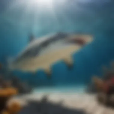 A vibrant underwater habitat showcasing the natural environment of hammerhead sharks.