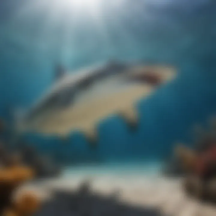 A vibrant underwater habitat showcasing the natural environment of hammerhead sharks.