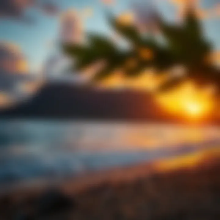 The iconic sunsets over Waikiki Beach with Diamond Head in the background