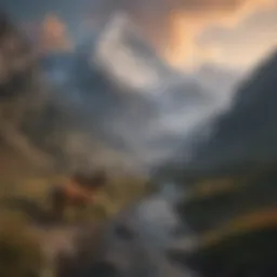 A breathtaking view of the Himalayas showcasing their majestic peaks and serene valleys