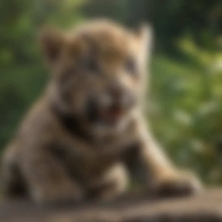 A young jaguar cub playing playfully, embodying the spirit of youth and nature