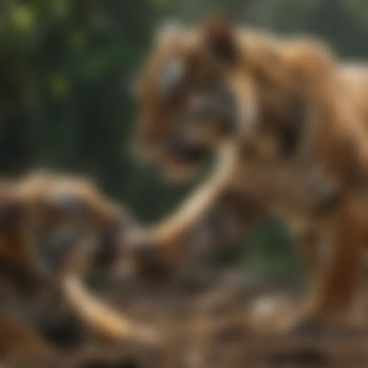 Tiger cubs playing in the wild