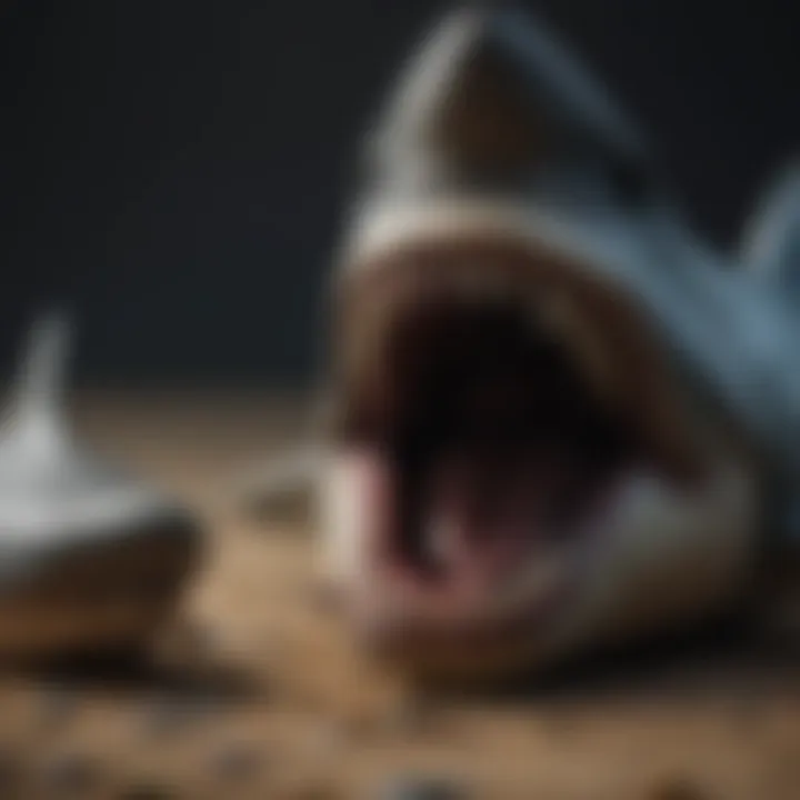 Fossilized megalodon teeth displayed alongside modern shark teeth for comparison.