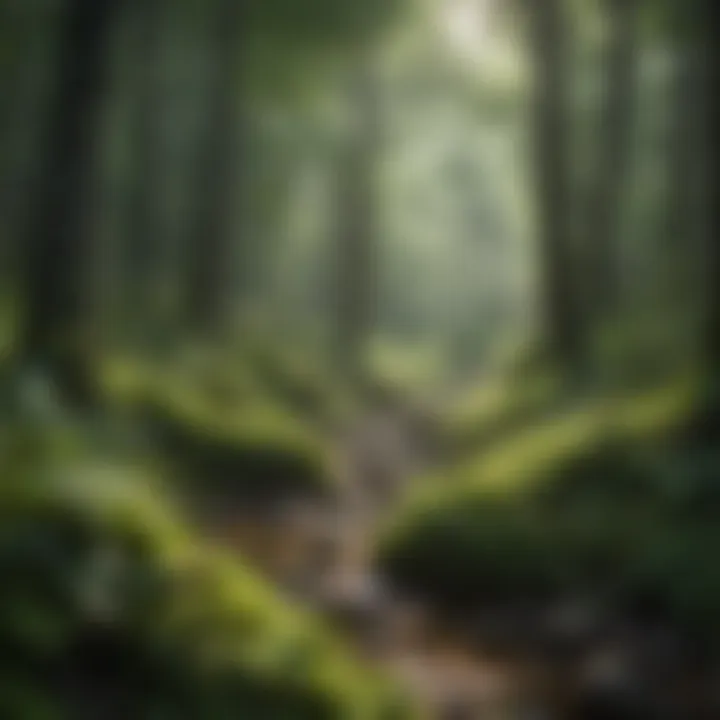 Lush green forest in the mountainous region of Maryland.