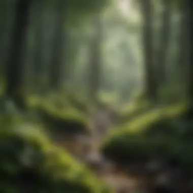 Lush Forest Landscapes Lush green forest in the mountainous region of Maryland.