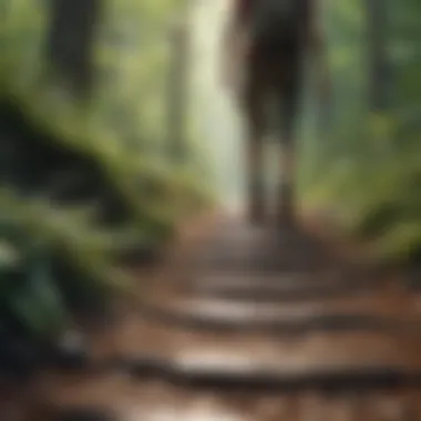 Adventurers hiking along a scenic mountain trail.