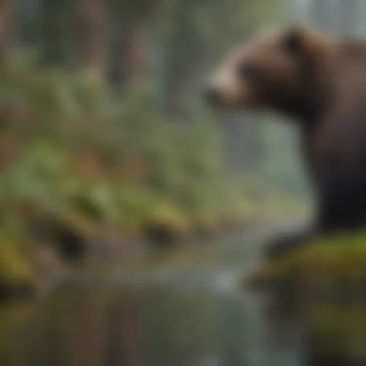 A vibrant illustration of local wildlife, including bears, eagles, and otters in their natural habitats.