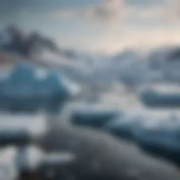 Vast Arctic landscape with glaciers and ice formations