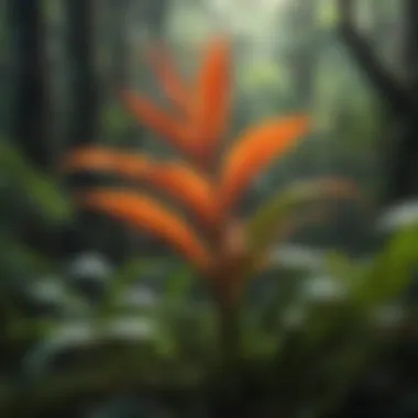 Diverse rainforest plants with unique adaptations