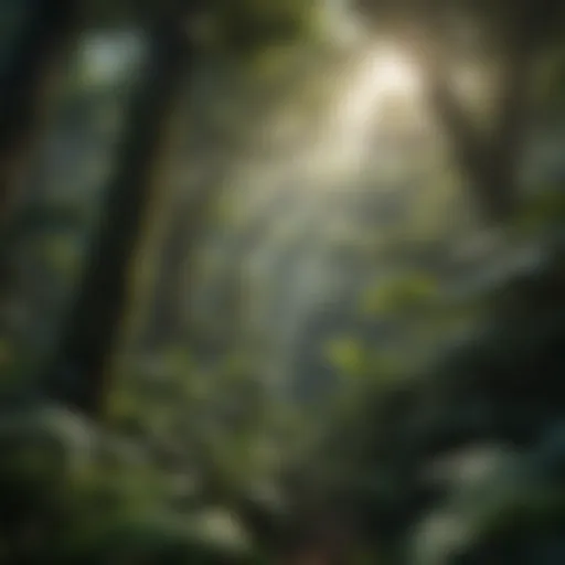 Lush green canopy of the rainforest