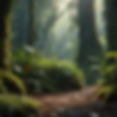 Rich and vibrant undergrowth of the rainforest
