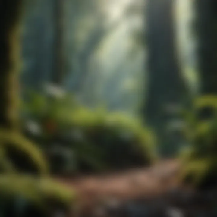 Rich and vibrant undergrowth of the rainforest