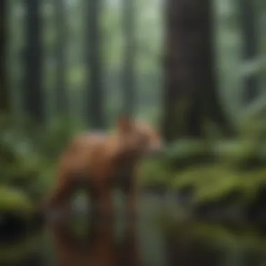 Unique fauna thriving in a rainy forest environment