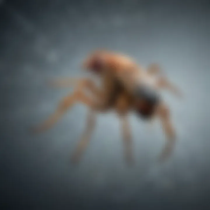 A striking image of a decaying fruit fly caught in a spider web.