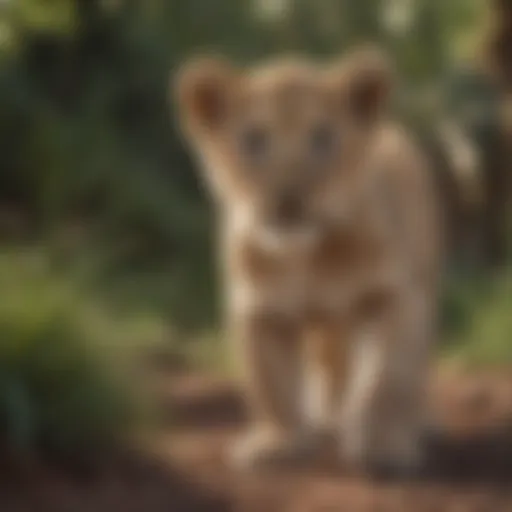 Playful Lion Cub in the Wild