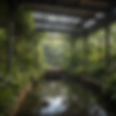 An educational exhibit in the New York Botanical Garden highlighting local ecosystems.