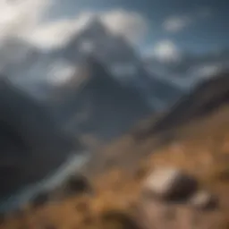 Majestic Andes mountains with misty peaks