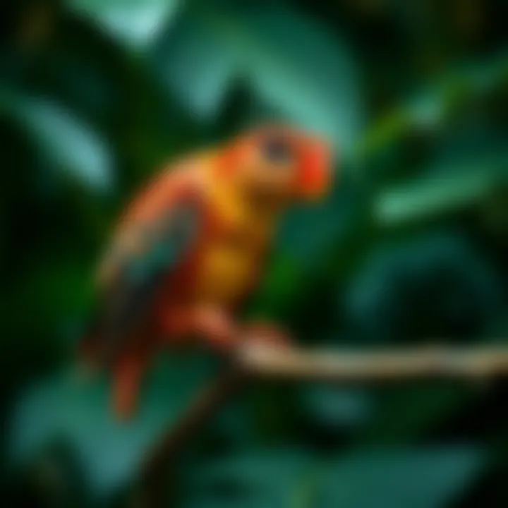 Exotic fauna thriving in their natural rainforest habitat.