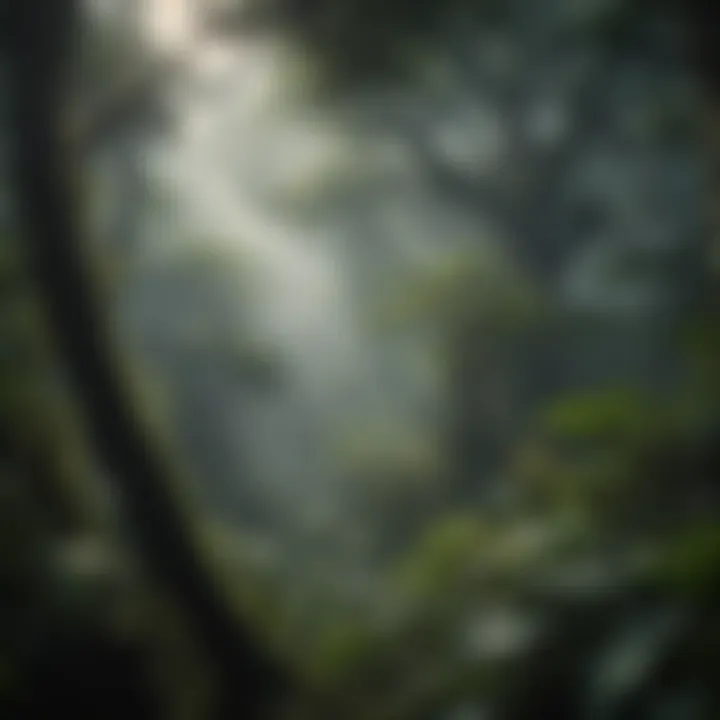 Canopy View of the Rainforest A breathtaking view of a rainforest canopy teeming with life