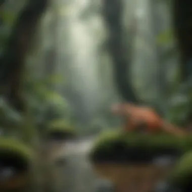 Ecological Relationships in the Rainforest Illustration depicting the ecological relationships within the rainforest