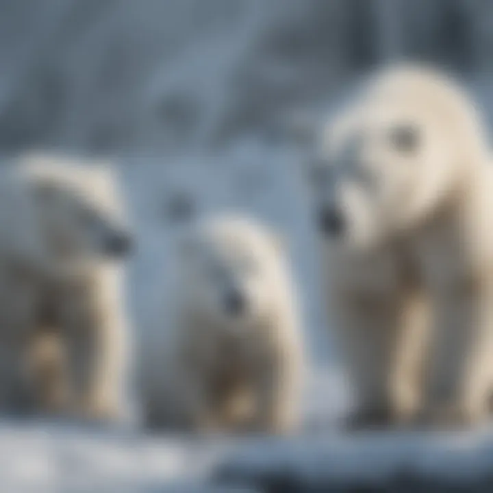 Polar bears in their natural snowy habitat