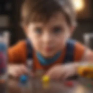 Creative Experimentation A child joyfully experimenting with a colorful science kit, highlighting creativity and exploration