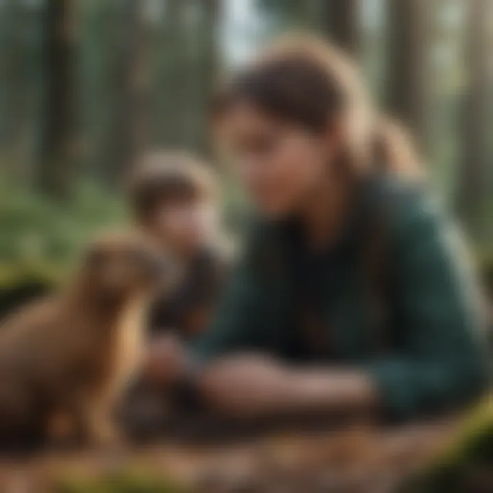 A parent and child interacting with educational content together