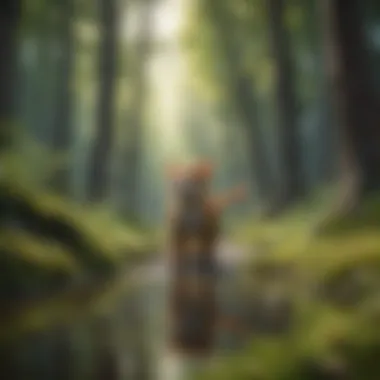 A vibrant landscape showcasing various habitats featured in funny animal games.
