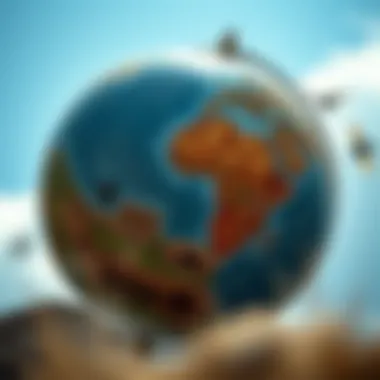 A globe highlighting various cultures and their unique records