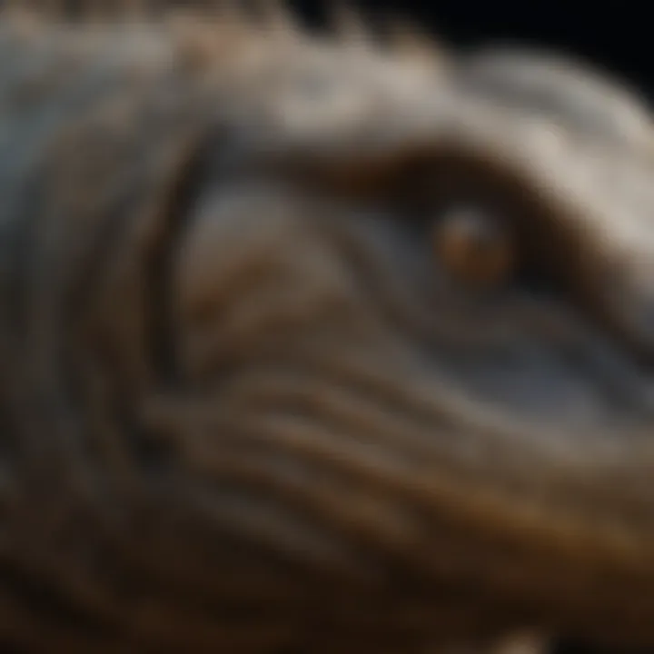 Close-up of Komodo dragon's textured skin