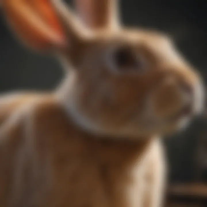 Illustration depicting the internal anatomy of a rabbit