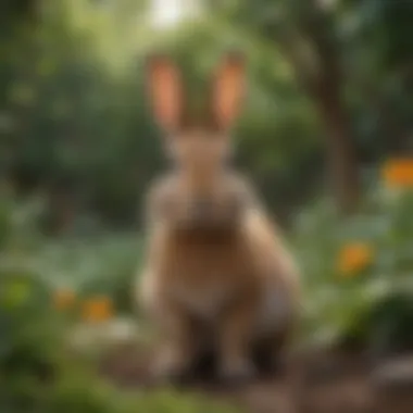 A rabbit in a garden, highlighting its role in the ecosystem