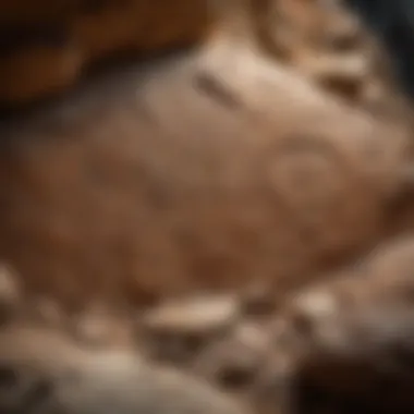 Close-up of intricate cave paintings