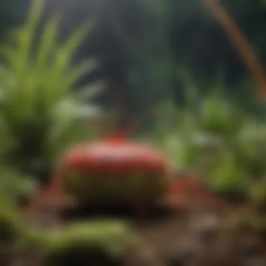 A lush ecosystem featuring the Venus flytrap and various insects, demonstrating its role in the food web.