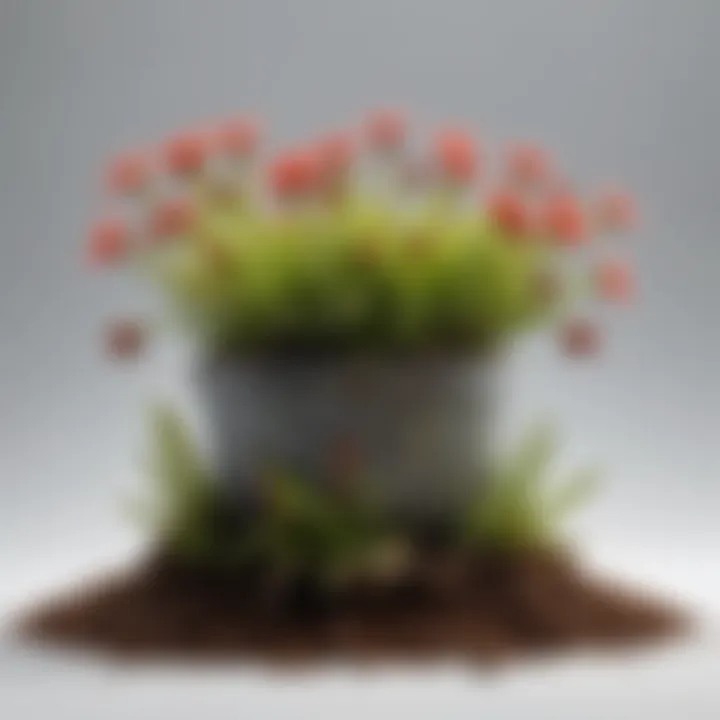 Illustration of the life cycle of the Venus flytrap, depicting its growth stages from seed to mature plant.