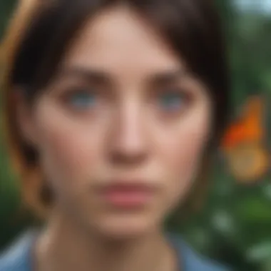Innocent Creatures Phobia Person looking paranoid at a harmless butterfly
