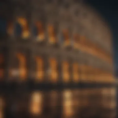 Roman Colosseum Illuminated at Night