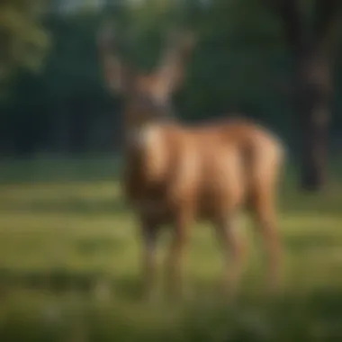 Graceful deer grazing in a serene meadow