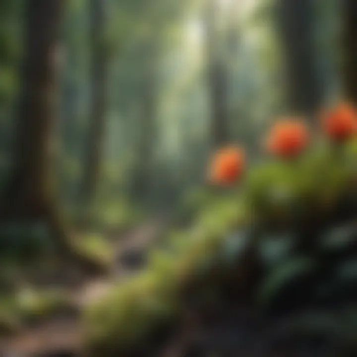 Colorful Flora in Indian Rainforest