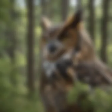 Natural Habitat of Great Horned Owl Natural habitat of the Great Horned Owl surrounded by trees