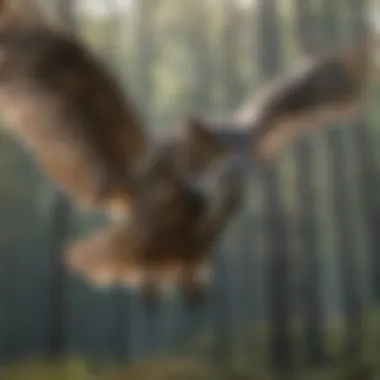 Great Horned Owl in Flight Great Horned Owl in flight showcasing its powerful wings