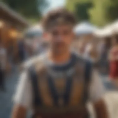 A colorful traditional Greek festival with vibrant costumes and festive decorations