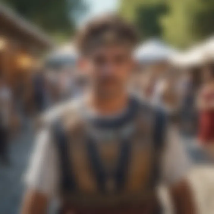 A colorful traditional Greek festival with vibrant costumes and festive decorations