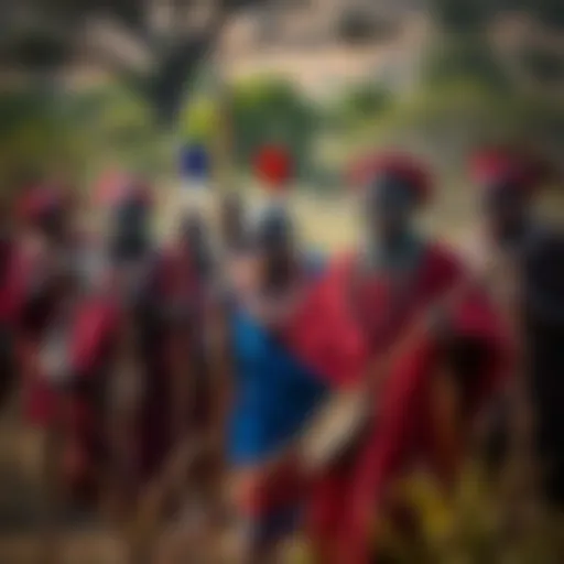 Vibrant Maasai culture in traditional attire