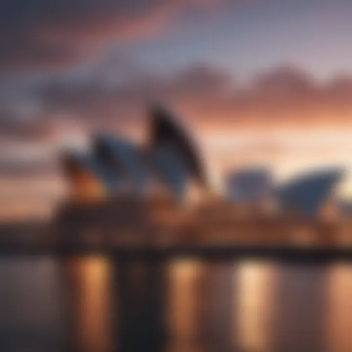 Sydney Opera House against a vibrant sky
