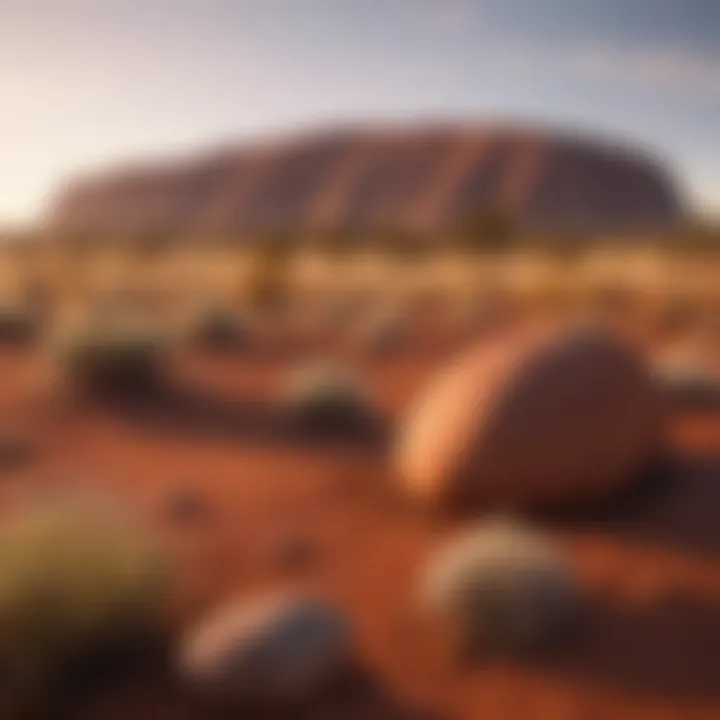 Sunset over Uluru, a sacred rock formation